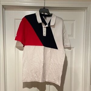 Helly Hansen Red, Blue, and White Polo Shirt